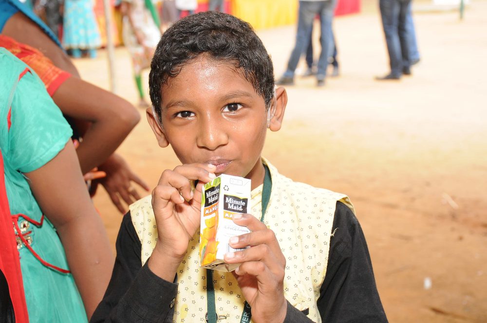 A child smiling